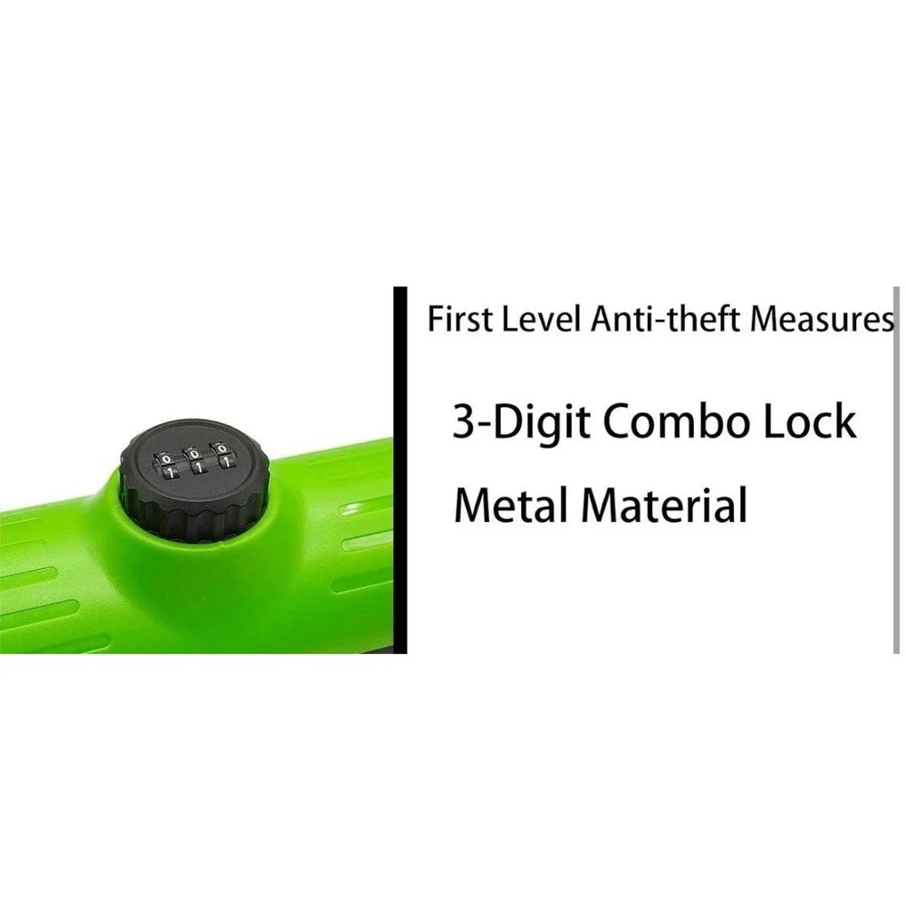 New Anti-Theft Scooter Lock Box - 3-Digit Combo Weatherproof Storage - Green‎
